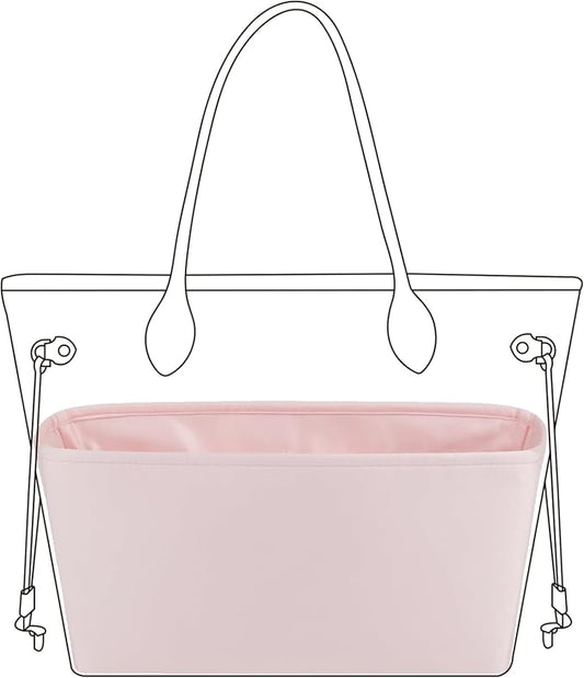 DGAZ Purse Organizer Insert Fits Neverfull-Mini/PM/MM/GM Bags，Silk Bag Organizer，Luxury Handbag & Tote Shaper（GM, Pink） by DGAZ