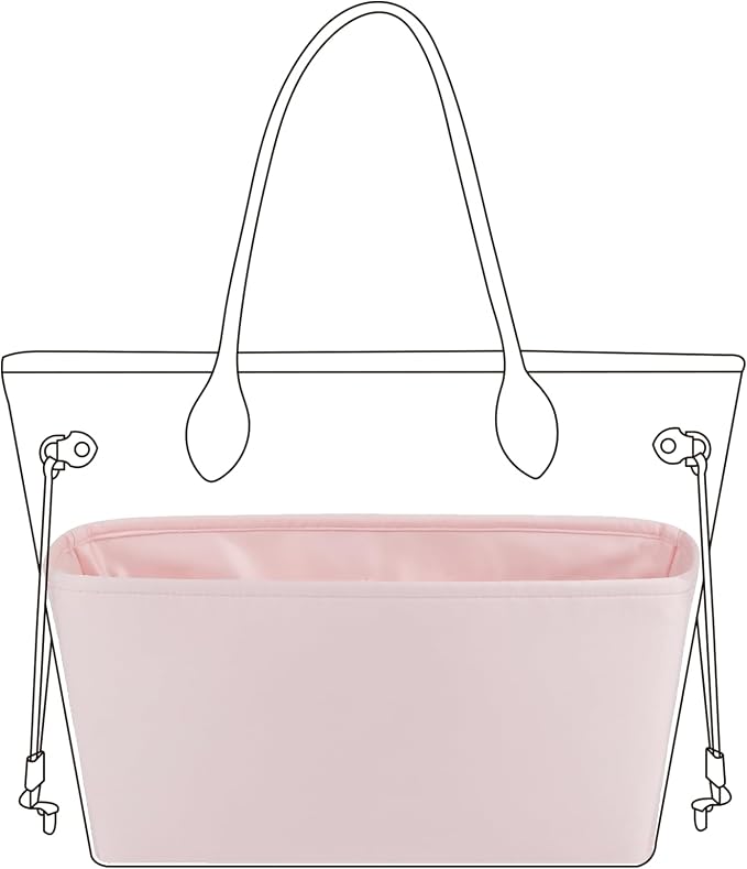DGAZ Purse Organizer Insert Fits Neverfullbag BB/PM/MM/GM，Silk Bag Organizer，Luxury Handbag & Tote Shaper(Pink,BB) by DGAZ