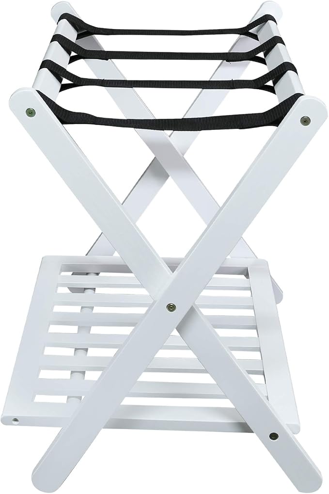 Casual Home Shelf-White Luggage Rack, 26.75" Wide - Image 4