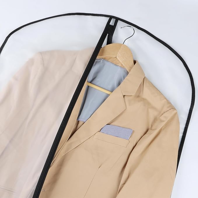 Garment Bags Clear Suit Bag for Closet Storage Hanging Clothes Dress Cover Bags (40" 12pcs-Black Edges) - Image 5