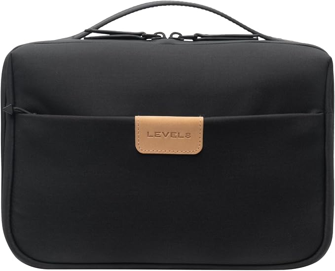 LEVEL8 Travel Toiletry Bag for Women Men, Travel Organizer Water Repellent, Makeup Organizer with Hang Hook for Travel Accessories, Large/Black by LEVEL8