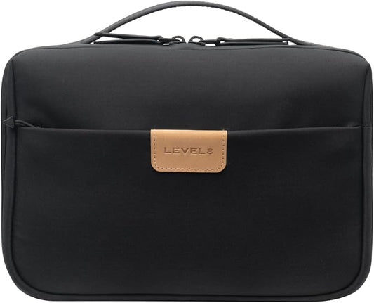 LEVEL8 Travel Toiletry Bag for Women Men, Travel Organizer Water Repellent, Makeup Organizer with Hang Hook for Travel Accessories, Large/Black by LEVEL8