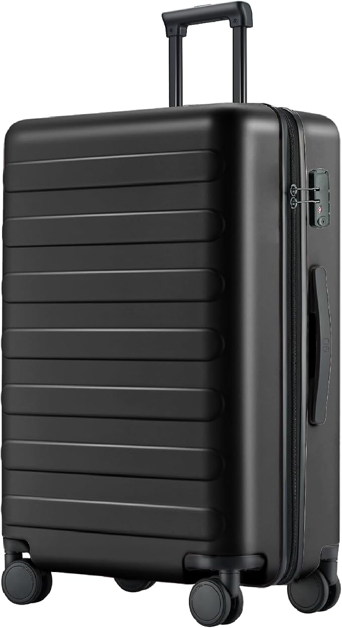 NINETYGO Medium Checked Luggage 26 Inch, Checking In Luggage with Smooth Spinner Wheels, Lightweight, Hard Shell PC Suitcase, Lightweight Travel Luggage, TSA Approved (Black, Rhine Basic) by NINETYGO