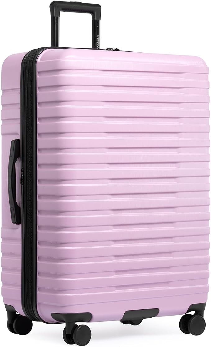 U.S. Traveler Boren Expandable Hardside Rugged Travel Luggage with 8 Spinner Wheels, Lavender, Checked-Large 30-Inch by USTraveler