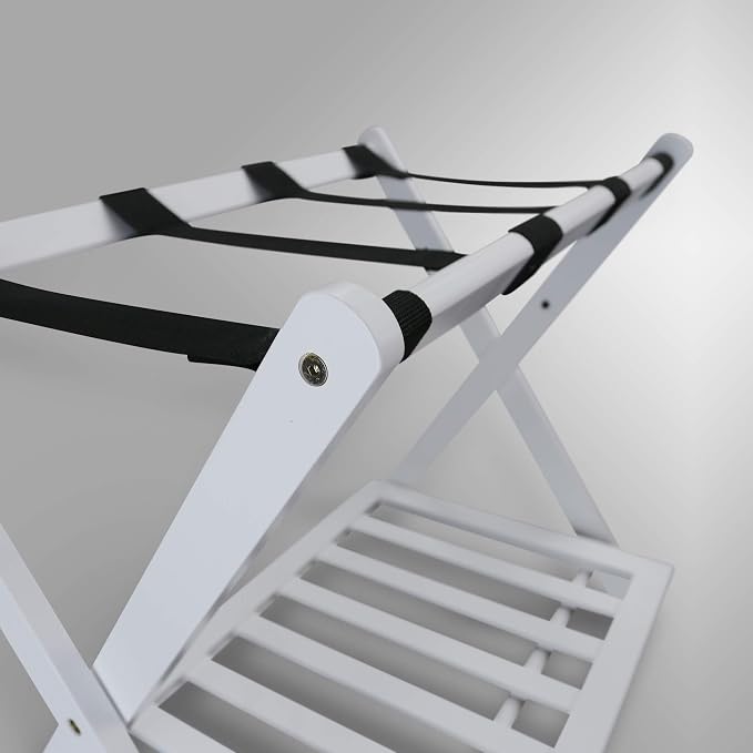Casual Home Shelf-White Luggage Rack, 26.75" Wide - Image 8