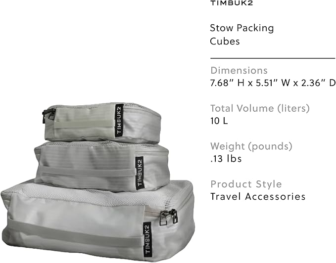Timbuk2 Stow Packing Cubes Set, Travel Packing Cubes for Suitcase Organizer, Lightweight Packing Organizers for Luggage, Travel Cubes with Mesh, Carry On Organizer Set (3 Piece S/M/L) - Image 2