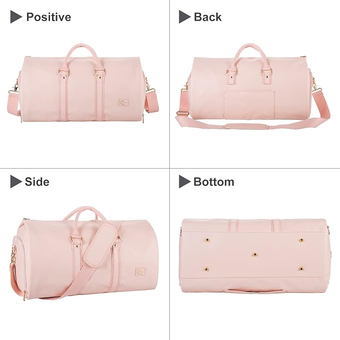 seyfocnia Convertible Carry on Garment Bag for Women, Garment Bags for Travel with Shoe Pouch 2 in 1 Hanging Suitcase Suit Bag for Women Travel Duffle Bag Garment Bag - Image 5