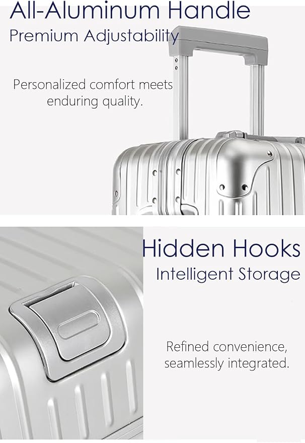 HotWay 28 Inch All Aluminum Checked in Luggage with Wheels, Hard Shell Zipperless Suitcase with TSA Locks, Large Travel Luggage, Gold - Image 4