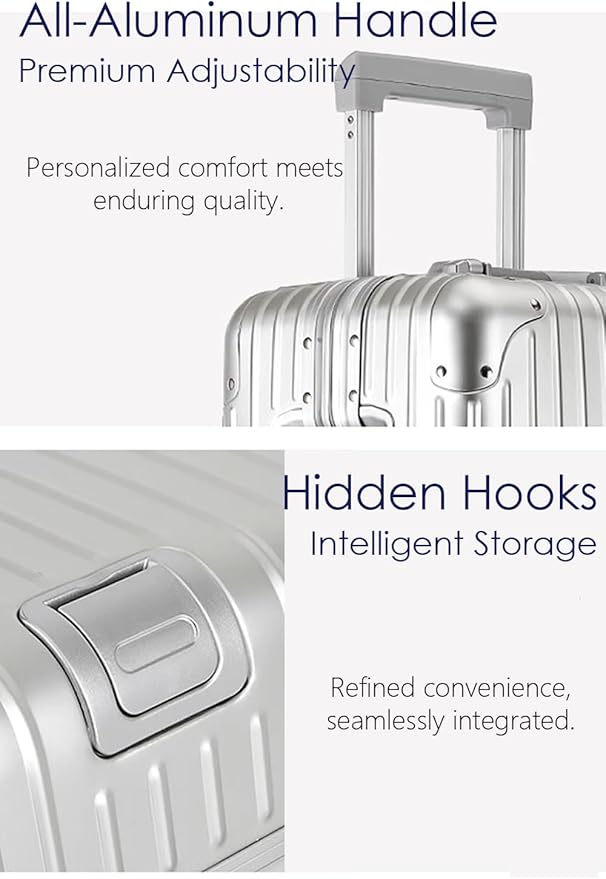 HotWay 20 Inch All Aluminum Carry On Luggage with Wheels, Hard Shell Zipperless Suitcase with TSA Locks, Gold Travel Luggage (22x14x9 Airline Approved) - Image 4
