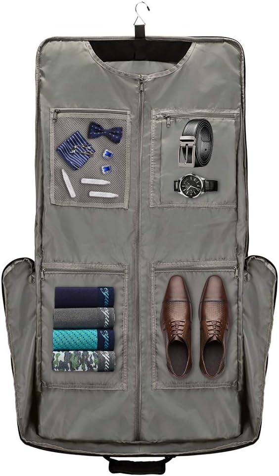 Modoker Carry On Garment Bags for Travel Hanging Clothes Suit Bag Luggage Organizer, Foldable Suit Carrier Gift for Men Women - Image 3