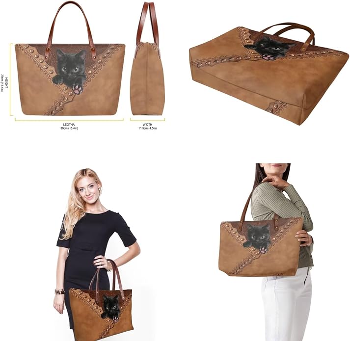 GIFTPUZZ Women Tote Bag Women Wallet Portable Cosmetic Bag for Women Bag Set 3 Pack PU Leather Bags with Zipper - Image 5