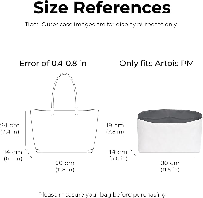 Tote Bag Organizer Insert for Artois PM Tote Handbags, Custom Fit Inside Premium Slate Gray Lightweight WaterResistant Purse Insert with Cup Holder Accessories - Image 2
