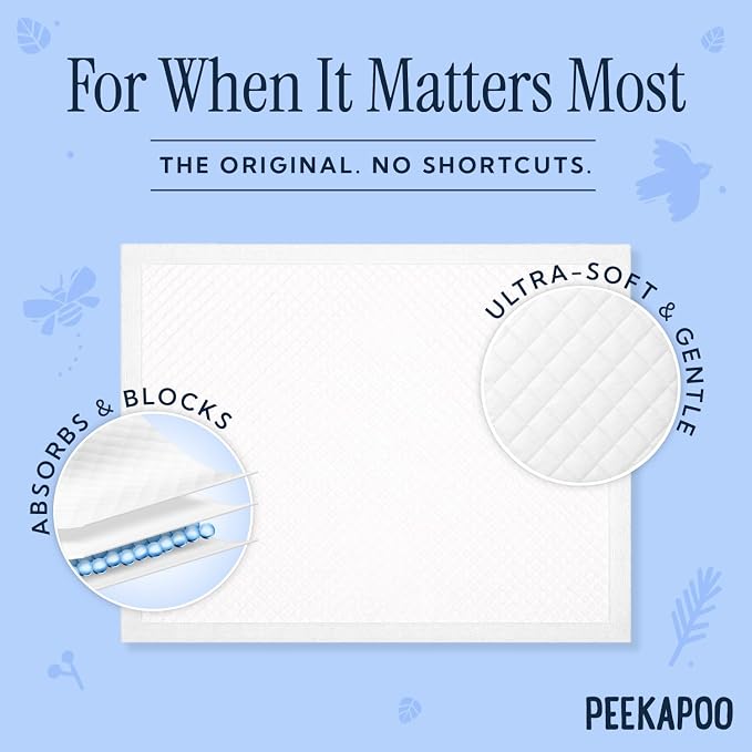 Peekapoo - The Original Disposable Baby Changing Pad Liners – 50 Pack | Super Soft, Waterproof, Ultra Absorbent | Portable, Travel-Friendly, Mess-Free Diaper Changes Anywhere | Super Soft, Waterproof, Ultra Absorbent, Fragrance-Free, No Dyes, 24 x 18 I... - Image 3