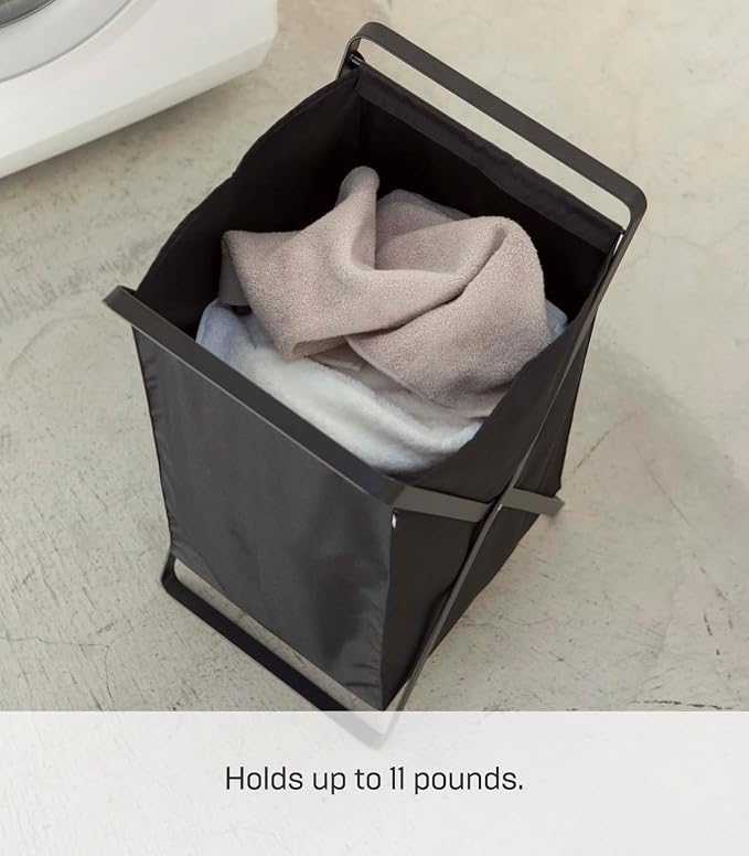 Yamazaki Home Tower Laundry Basket - Foldable Storage Hamper Organizer, 25" - Steel - 10.9 Gallons, 45 Liters - Image 5