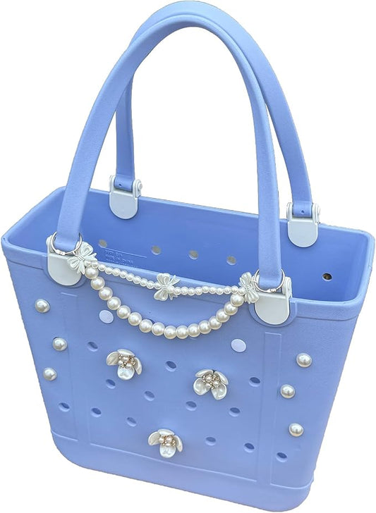 Rubber Beach Bag for Women, Waterproof Travel Tote Bags for Beach | Waterproof Sand-proof Tote Bags with Zipper Pocket, Durable Lightweigh Tote Bag for Outdoor by Unknown