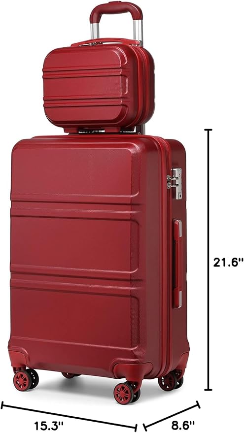 Kono Carry On Luggage Set Airline Approved with Spinner Wheels | Lightweight PC+ABS Carry On Suitcase with TSA Lock Durable Luggage Hardside Turquoise - Image 10