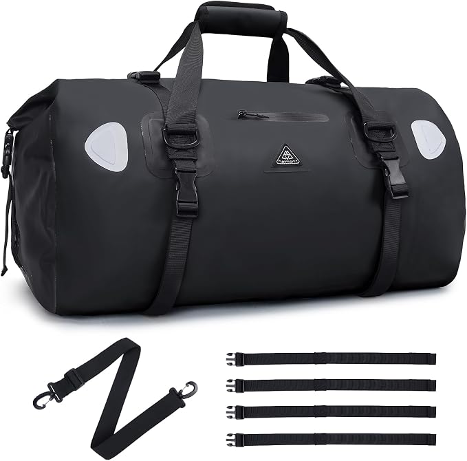 Haimont Waterproof Duffel Bag Roll-top Dry Duffel Bag with Quick-fixed Straps for Motorcycling, Rafting, Boating, SUP, Kayaking, Travel, 50L/70L by Haimont