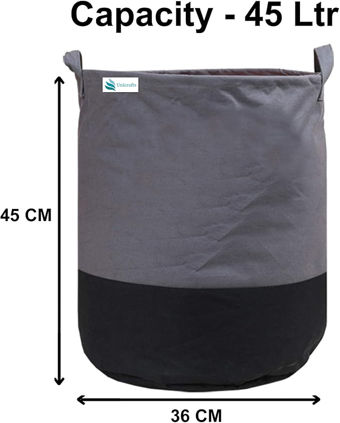 Laundry Bag 45 L Durable and Collapsible Laundry storage Bag with Handles Clothes & Toys Storage Foldable Laundry Bag for Dirty Clothes Combo Pack of 2 Pc Multicolor & Grey-Black (1-1) - Image 6
