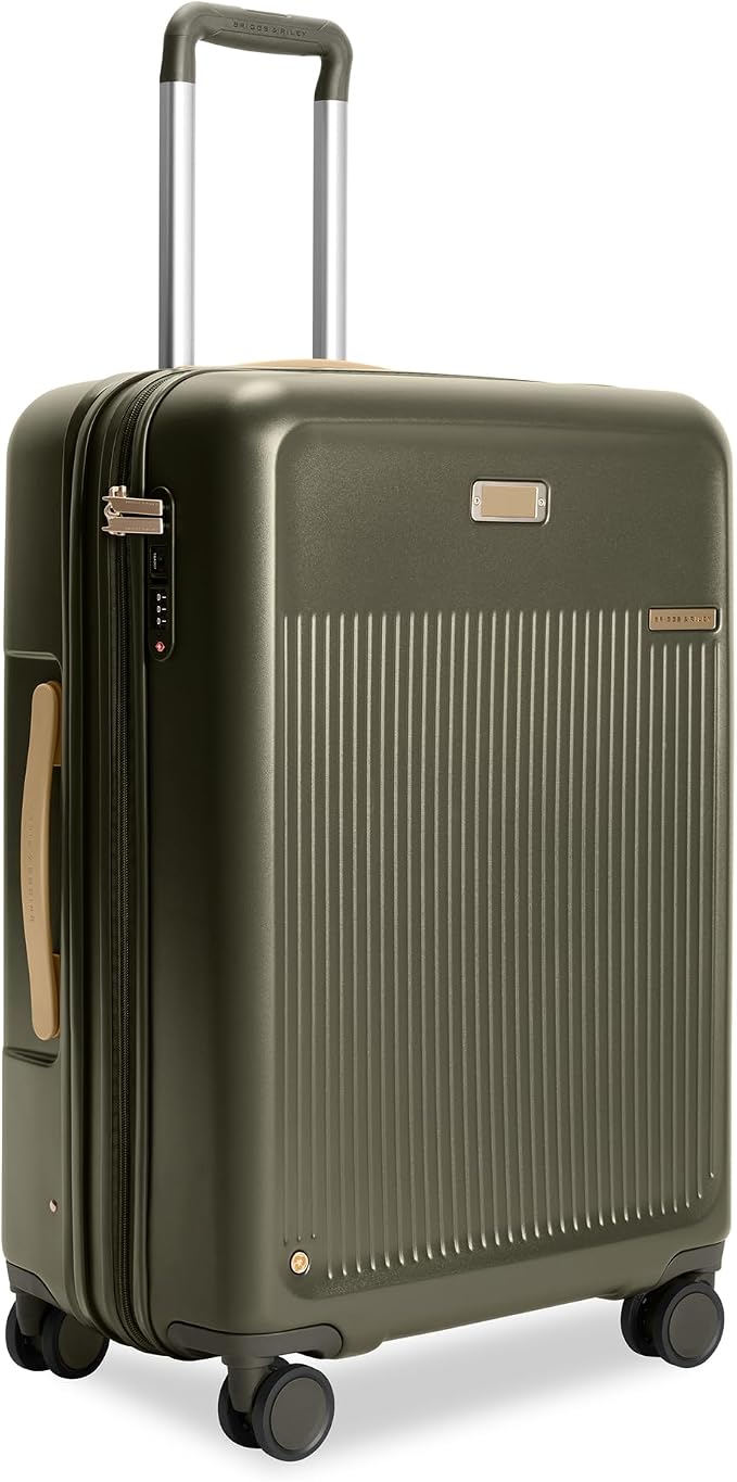 Briggs & Riley 21" Global Carry On Expandable Spinner - Luggage for Travel, Suitcases with Wheels, Hardside Rolling Bag for Men & Women, Self-Repairing Zipper - Sympatico Collection, Olive by Unknown