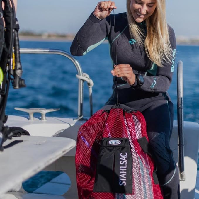 Stahlsac Panama Mesh Backpack: Convienent 103L size, ideal for dive gear, dry pockets, BLUE - Image 3