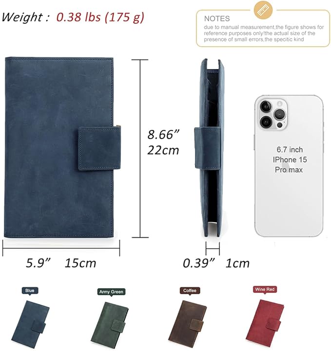 CONTACTS Full Grain Leather Family Passport Holder for 4 RFID Blocking Passport Wallet Compatible with Airtag Passport Cover with 4 Passport Slot, 6 Card Slot (Blue) - Image 5