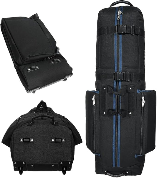 CaddyDaddy Constrictor Soft-Sided Golf Travel Bag Cover with Thick Dense Foam Padded Top 1 Year Full Travel Bag Replacement Coverage | Wheels & Lockable Zippers Case for Transporting Clubs on Airlines by CaddyDaddy