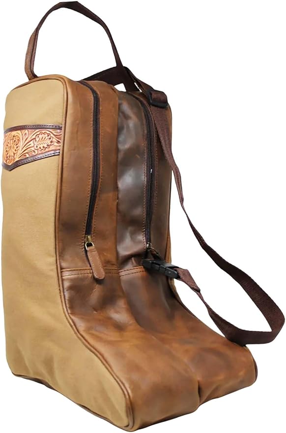 CHALLENGER Western Waxed Canvas Leather Travel Carry Storage Boot Bag Waterproof 30SK02 by Challenger