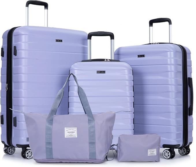 Travelhouse Hardside 3-piece Luggage Set, PC suitcases with Spinner Wheel | Double Spinner Wheels,TSA Lock, Underseat Waterproof Duffel Bag by Travelhouse