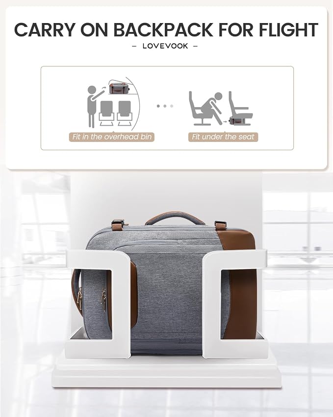 LOVEVOOK 40L Travel Backpack for Women Men, Large Carry on Backpack for Airplanes TSA Personal Item Travel Bag fits 15.6" Laptop, Waterproof Weekender Essentials Airline Approved with 2 Packing Cubes - Image 3