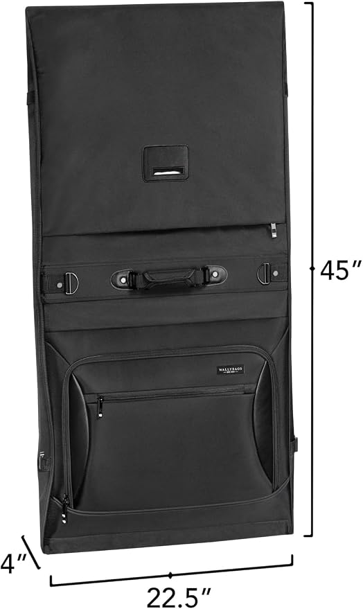 WallyBags Solutions 45" Premium Garment Bag with shoulder strap and pockets - Image 2