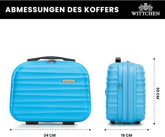 WITTCHEN Groove Line Toiletry Bag, Blue, Small (15 L, 30x34x16 cm), Toiletry bag - Image 2