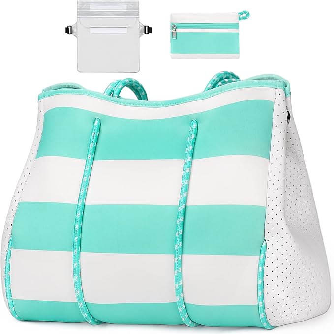 IBFUN Neoprene Bag, Large Multipurpose Beach Bag Neoprene Tote Bag with Inner Pocket for Women/Pool by IBFUN