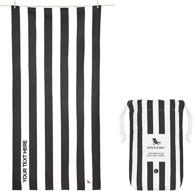 Dock & Bay Beach Towel - Quick Dry, Sand Free - Compact, Lightweight - 100% Recycled - Includes Bag - Cabana - Kamari Charcoal - Extra Large (200x90cm, 78x35) - Image 2