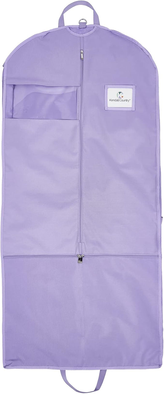 Premium Waterproof Hanging Garment Bag - 52 inch Clothes Bag with Gusset, 4 Pockets & Side Zip for Dance Costumes, Skating, Theatre, Beauty Pageants, Cheer & More. by KendallCountry