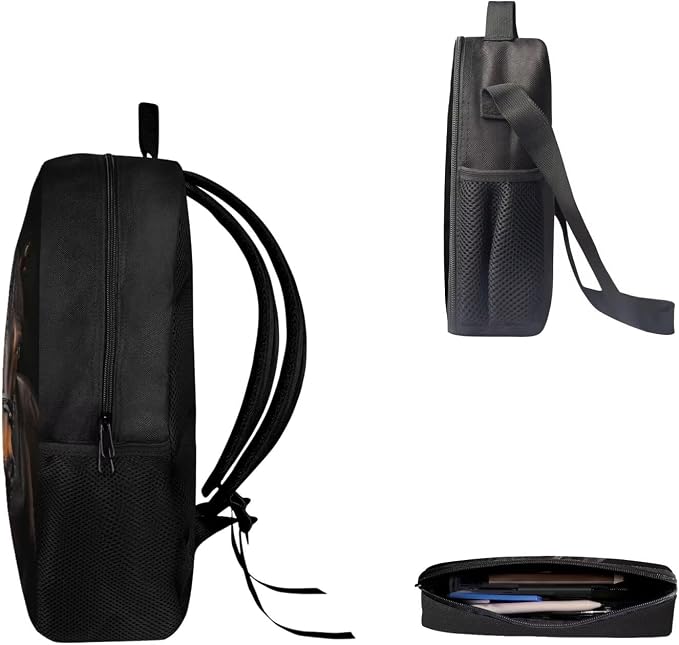 AFPANQZ Kids Backpack 3 Pieces Set Large Capacity School Bags with Heat Insulated Lunch Bags Small Pencil Bags 3 Pack - Image 3