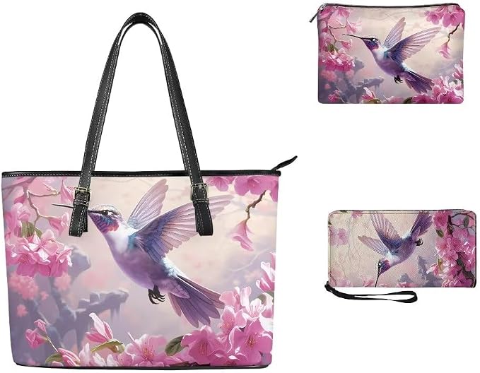 Women Purse Handbags Wallet Sets Leather Shoulder Tote Bag for Women,Top Handle Purse with Wrist Wallet Bag - Image 3