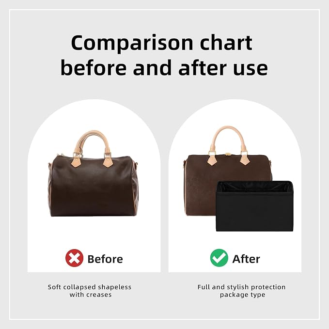 DGAZ Silk Purse Organizer Insert Fits LV Speedy 16/20/25/30/35/45 bags，Silky Smooth Bag Organizer，Luxury Handbag & Tote Shaper（Black，SP35） - Image 4