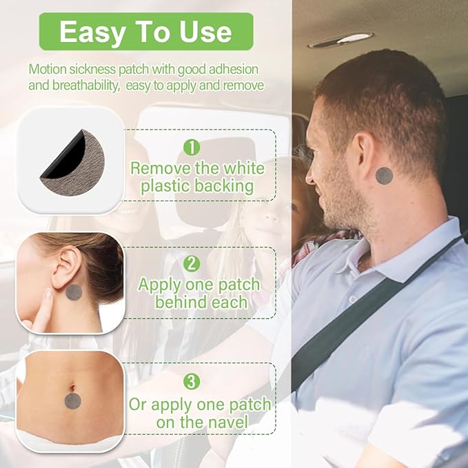 (2026 New) Motion Sickness Patches Non-Drowsy, 100% Natural Motion Sickness Patch(Efficient– Lasts 72 Hours)-for Car,Airplane,Ship(Fast High Altitude Relief Patch) -for Adults and Kids(36 Count)