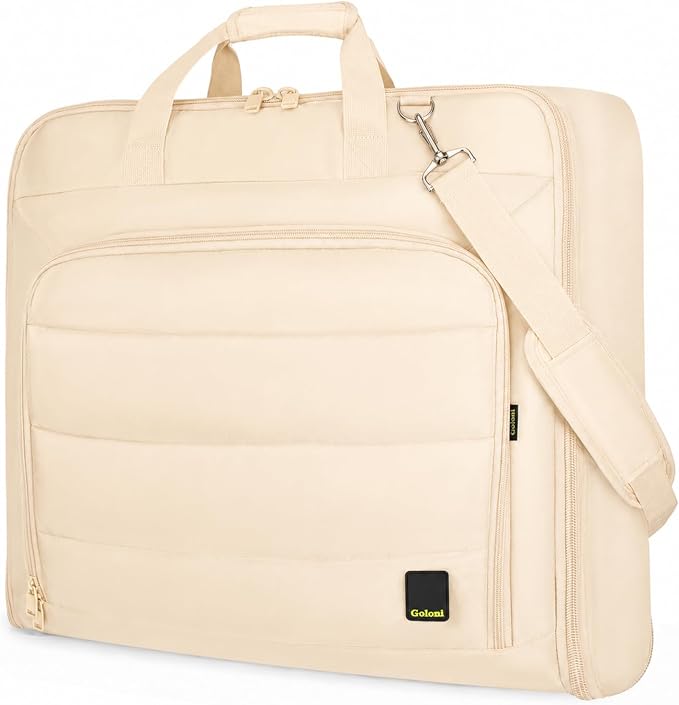 Travel Garment Bag for women,Lightweight Puffy Carry on Garment Bag for Hanging Clothes,44.7'' Waterproof Travel Suit Bag with Shoulder Strap,2 in 1 Foldable Duffle Bag,Khaki by GoloniYourStyleYourRule
