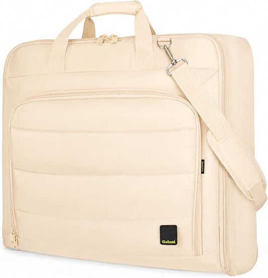 Travel Garment Bag for women,Lightweight Puffy Carry on Garment Bag for Hanging Clothes,44.7'' Waterproof Travel Suit Bag with Shoulder Strap,2 in 1 Foldable Duffle Bag,Khaki by GoloniYourStyleYourRule