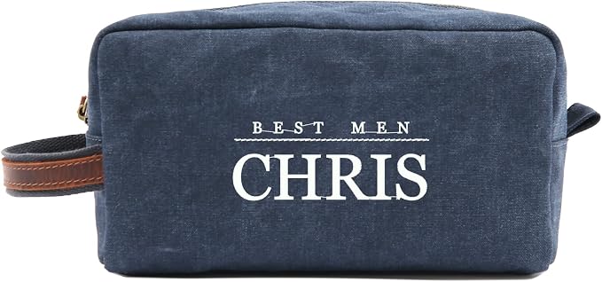 Personalized Toiletry Bag Embroidery Canvas Dopp Kit Custom Gift Monogrammed Shaving Bag With Zipper For Men And Women (for customization Pro) by ROCKCOW
