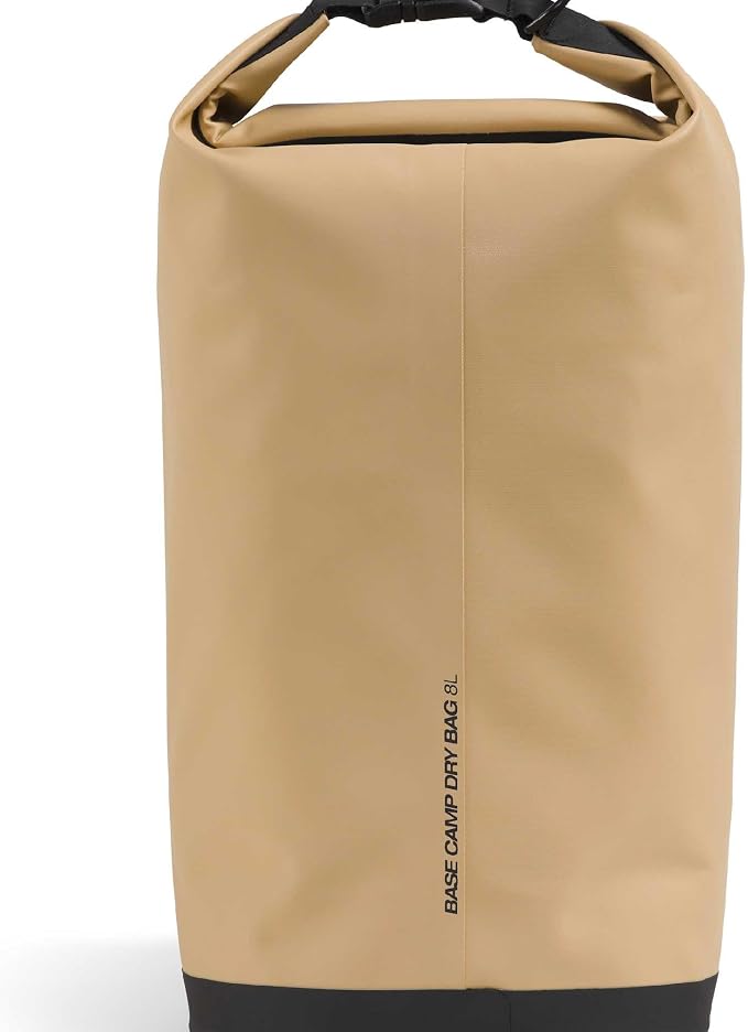 The North Face Base Camp Dry Bag - Roll-Top Waterproof Stuff Sack, Ideal for Camping Gear & Kayak Accessories, Khaki Stone/TNF Black, 8 Liters | Roll-Top Waterproof Stuff Sack, Ideal for Camping Gear & Kayak Accessories - Image 3