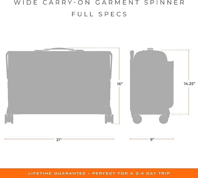 Briggs & Riley 21" Carry-On Wheeled Garment Spinner - Carry On Luggage for Travel, Suitcases with Wheels, Softside Rolling Bag for Men & Women, Built in Hook for Clothes - Baseline Collection, Black - Image 13