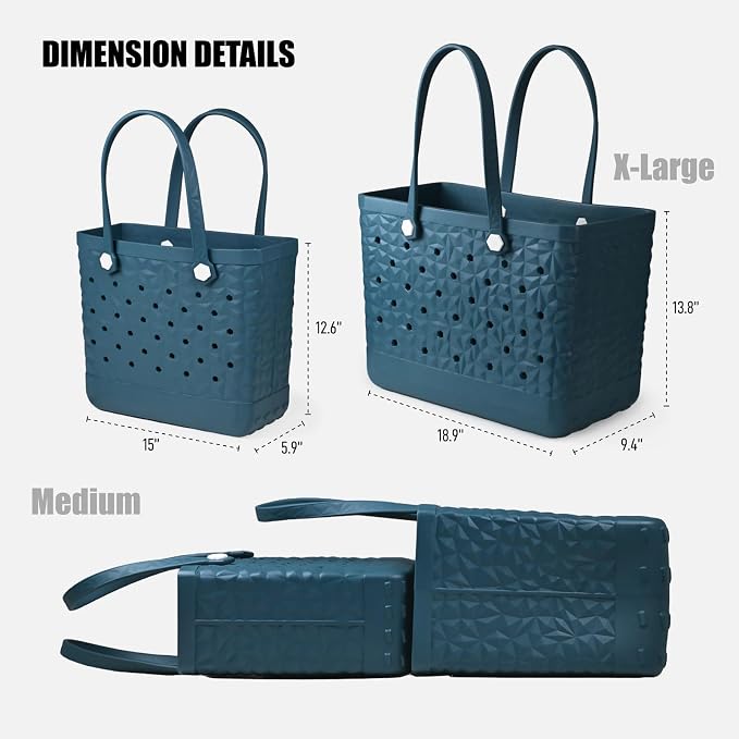 Rubber Beach Tote Bag Waterproof Tip-Proof Outdoor Tote Bag for the Beach Boat Pool Sports - Image 4