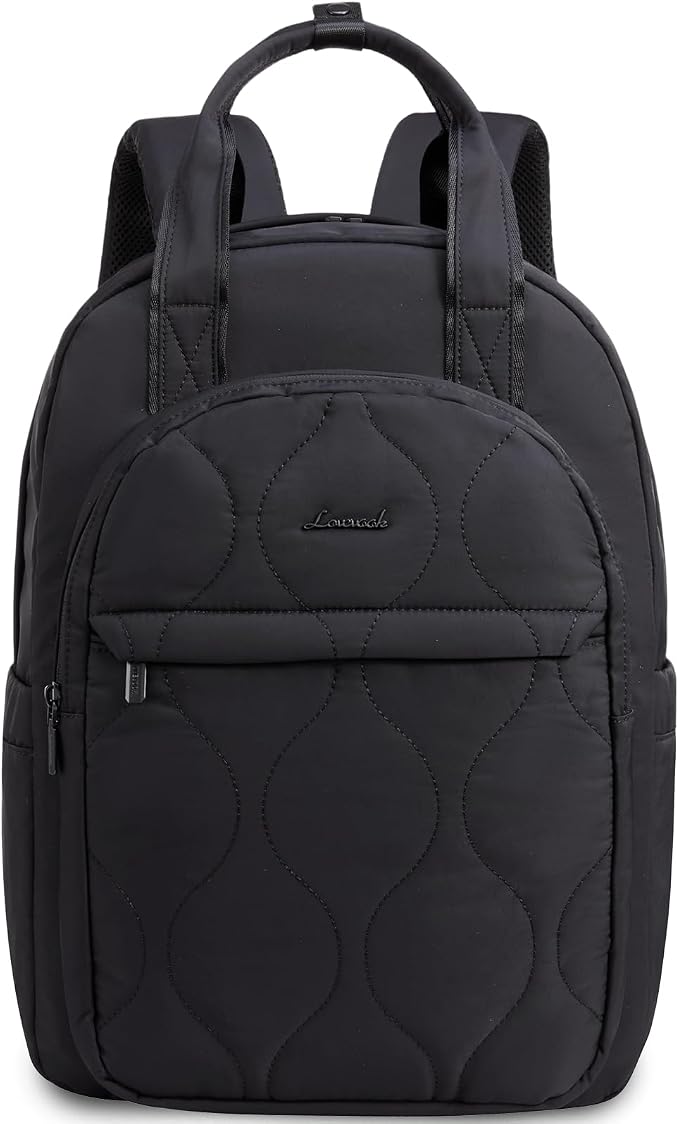 LOVEVOOK Laptop Backpack for Women, College Travel Backpack Puffer Womens Backpack for 17.3 Inch Laptop, Computer Water-Resistant Quilted Casual Daypack, Black by LOVEVOOK