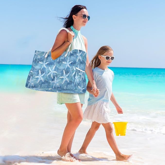 senya Large Beach Bags Totes Swim Canvas Tote Shoulder Bag Water Resistant Bags for Gym Travel Daily - Image 2