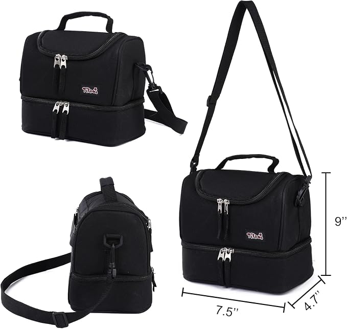 Tilami Rolling Backpack 18 inch Double Handle with Lunch Bag Wheeled Kids Backpack for Girls and Boys, Black - Image 6