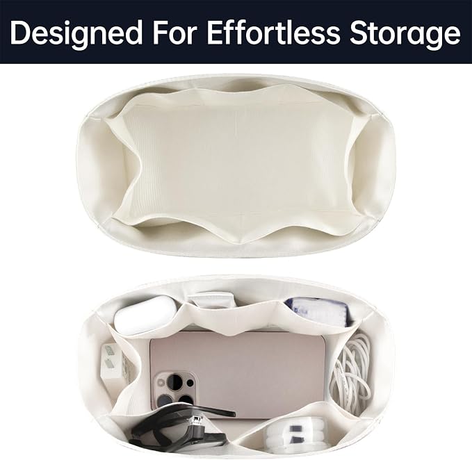 Organizer Insert for Birkin 20/25/30/35/40/45 | Satin Inner Bag Organiser(Size: BK20, Color: Black) - Image 3