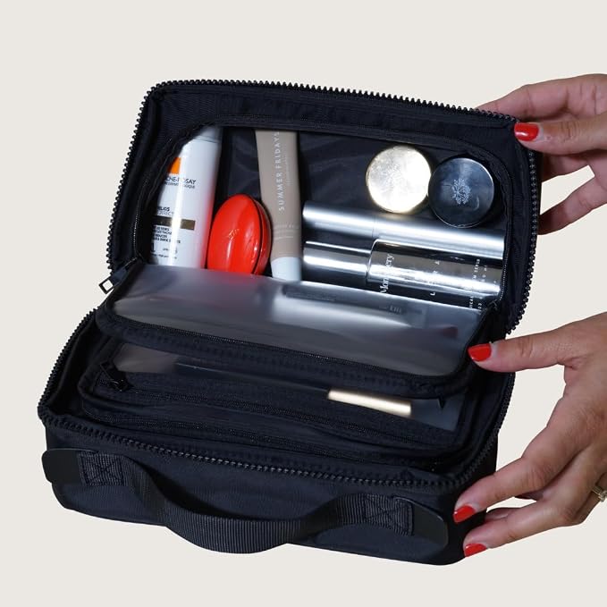 Cincha Toiletry Bag for Travel – Spill-Resistant Dopp Kit with Multiple Compartments, Opens Flat for Easy Access – Durable, Stylish Organizer for Men & Women (Jet) - Image 6