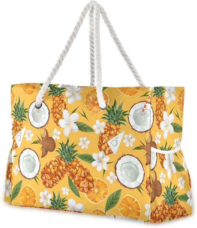 senya Large Beach Shoulder Bags Canvas Tote Water Resistant for Gym Travel Daily by senya